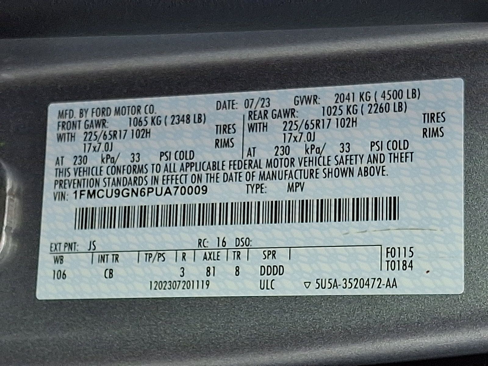 Certified 2023 Ford Escape Active AWD/4WD image 27