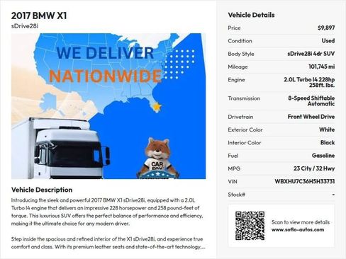 Used 2017 BMW X1 sDrive28i FWD image 19
