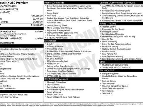 Used 2023 Lexus NX 250 FWD w/ Cold Area Package image 41