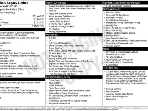 Used 2023 Subaru Legacy Limited image 41