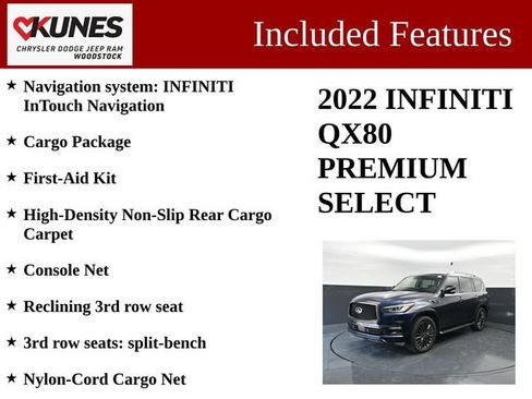 Used 2022 INFINITI QX80 Premium Select w/ Cargo Package AWD/4WD image 3