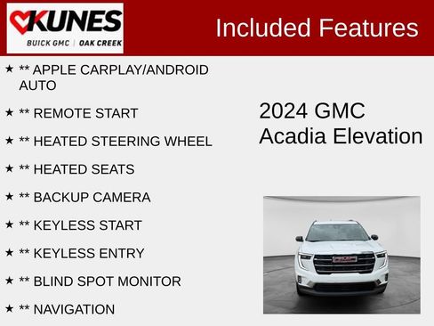 Used 2024 GMC Acadia Elevation FWD image 2