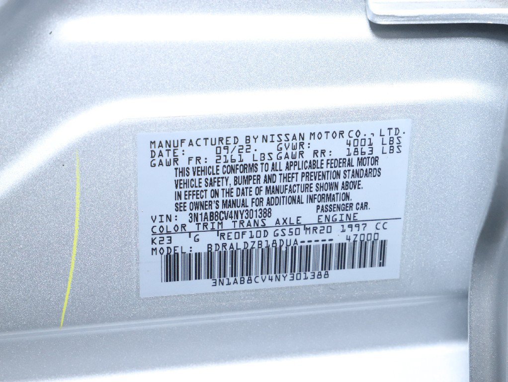 Certified 2022 Nissan Sentra SV w/ Trunk Package FWD image 21