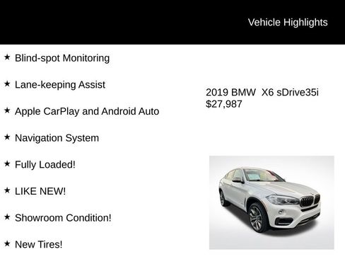 Used 2019 BMW X6 sDrive35i w/ Premium Package image 4