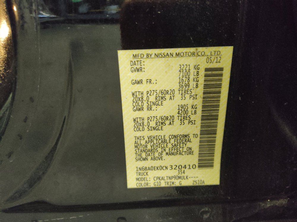 Used 2012 Nissan Titan SV w/ Sport Appearance Pkg RWD image 33