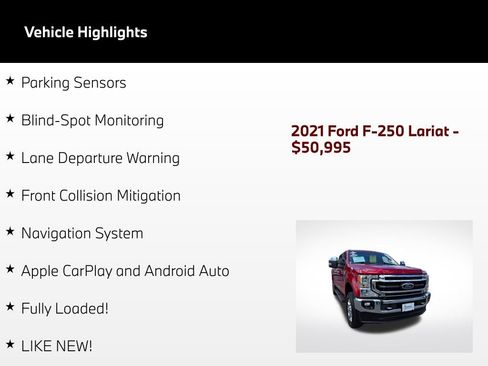 Used 2021 Ford F250 Lariat w/ Chrome Package AWD/4WD image 45