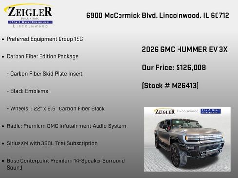 New 2026 GMC Hummer EV 3X w/ Carbon Fiber Edition Package AWD/4WD image 6