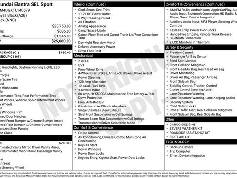 New 2026 Hyundai Elantra Sport w/ Cargo Package FWD image 5