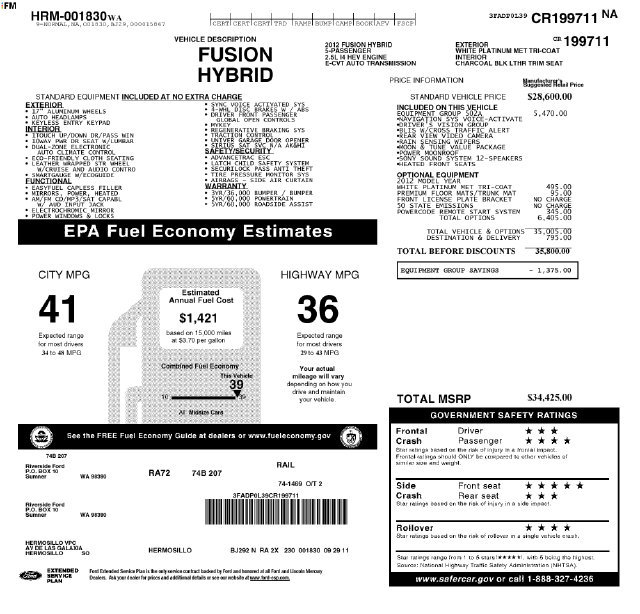 Used 2012 Ford Fusion Hybrid FWD image 17