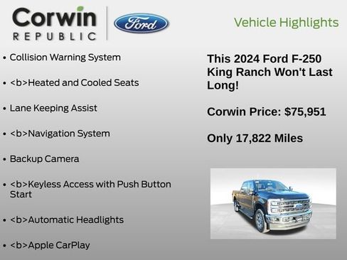 Certified 2024 Ford F250 King Ranch w/ Chrome Package image 7