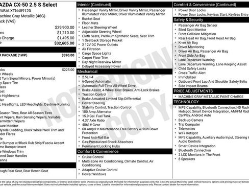 New 2026 MAZDA CX-50 AWD 2.5 S w/ Weather Package image 2