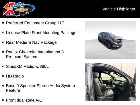 Used 2021 Chevrolet Tahoe LT w/ Rear Media and Nav Package AWD/4WD image 2