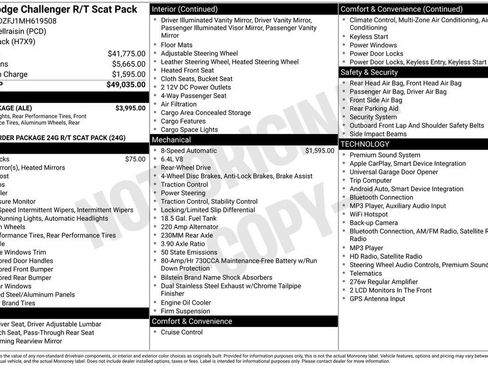 Used 2021 Dodge Challenger R/T Scat Pack w/ T/A Package RWD image 49