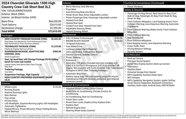Used 2024 Chevrolet Silverado 1500 High Country w/ High Country Premium Package AWD/4WD image 36