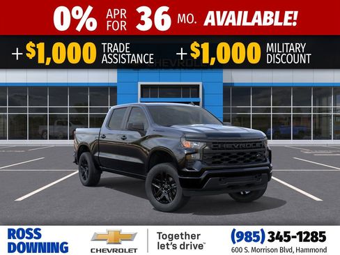 New 2026 Chevrolet Silverado 1500 Custom w/ LPO, Dark Essentials Package RWD image 1