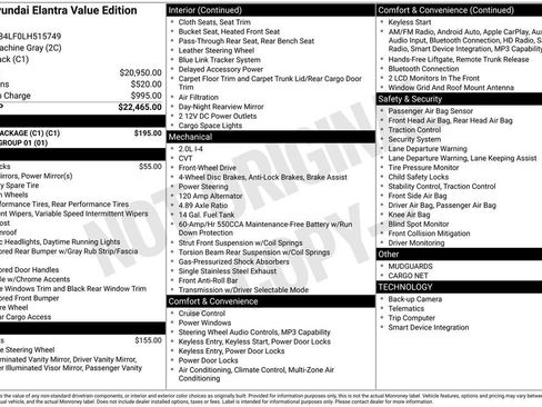 Used 2020 Hyundai Elantra Value Edition w/ Cargo Package (C1) FWD image 5
