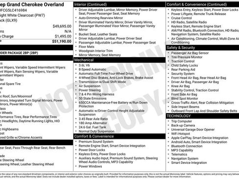 Certified 2020 Jeep Grand Cherokee Overland AWD/4WD image 7