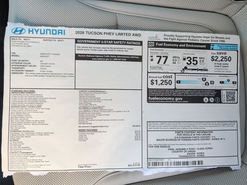 New 2026 Hyundai Tucson Limited image 33