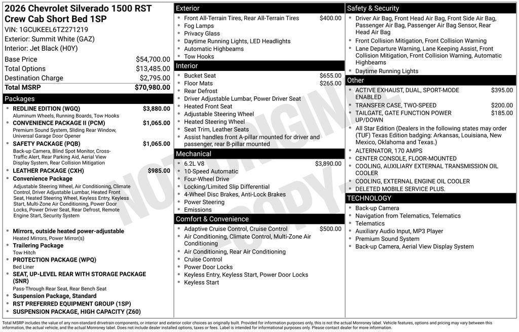 New 2026 Chevrolet Silverado 1500 RST w/ Redline Edition AWD/4WD image 5