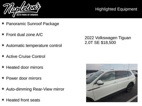 Used 2022 Volkswagen Tiguan SE image 2