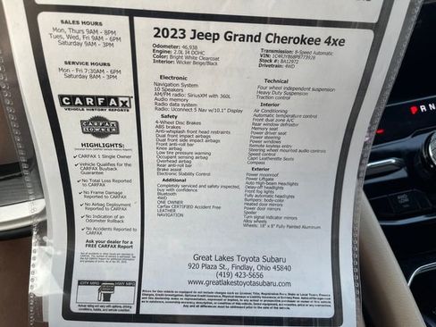 Used 2023 Jeep Grand Cherokee 4WD 4xe image 28