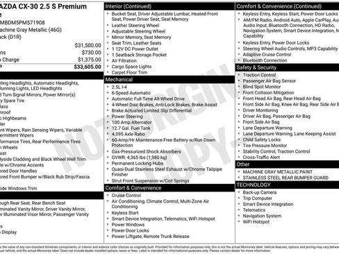 Certified 2023 MAZDA CX-30 AWD 2.5 S w/ Premium Package image 22