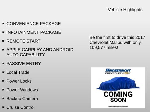 Used 2017 Chevrolet Malibu LS w/ LPO, Convenience Package 1 image 2