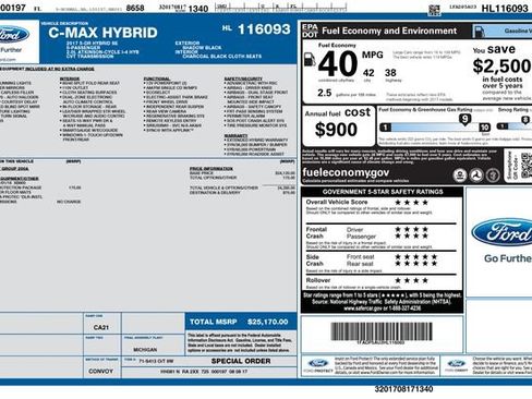 Used 2017 Ford C-MAX SE w/ Interior Protection Package FWD image 10