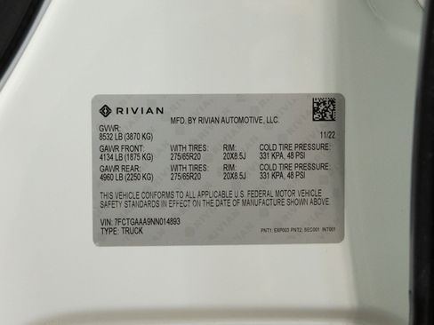 Used 2022 Rivian R1T Adventure AWD/4WD image 76