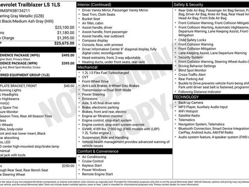 Certified 2025 Chevrolet TrailBlazer LS w/ LS Convenience Package FWD image 32