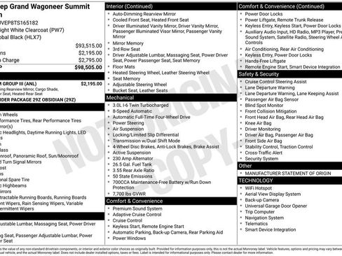 New 2026 Jeep Grand Wagoneer Summit w/ Premium Group III AWD/4WD image 5