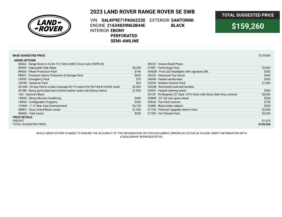 Used 2023 Land Rover Range Rover SE AWD/4WD image 3
