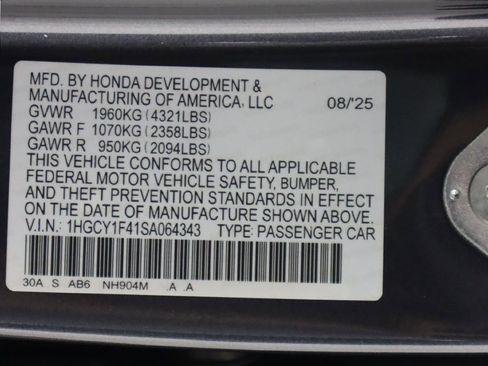 Certified 2025 Honda Accord SE image 26