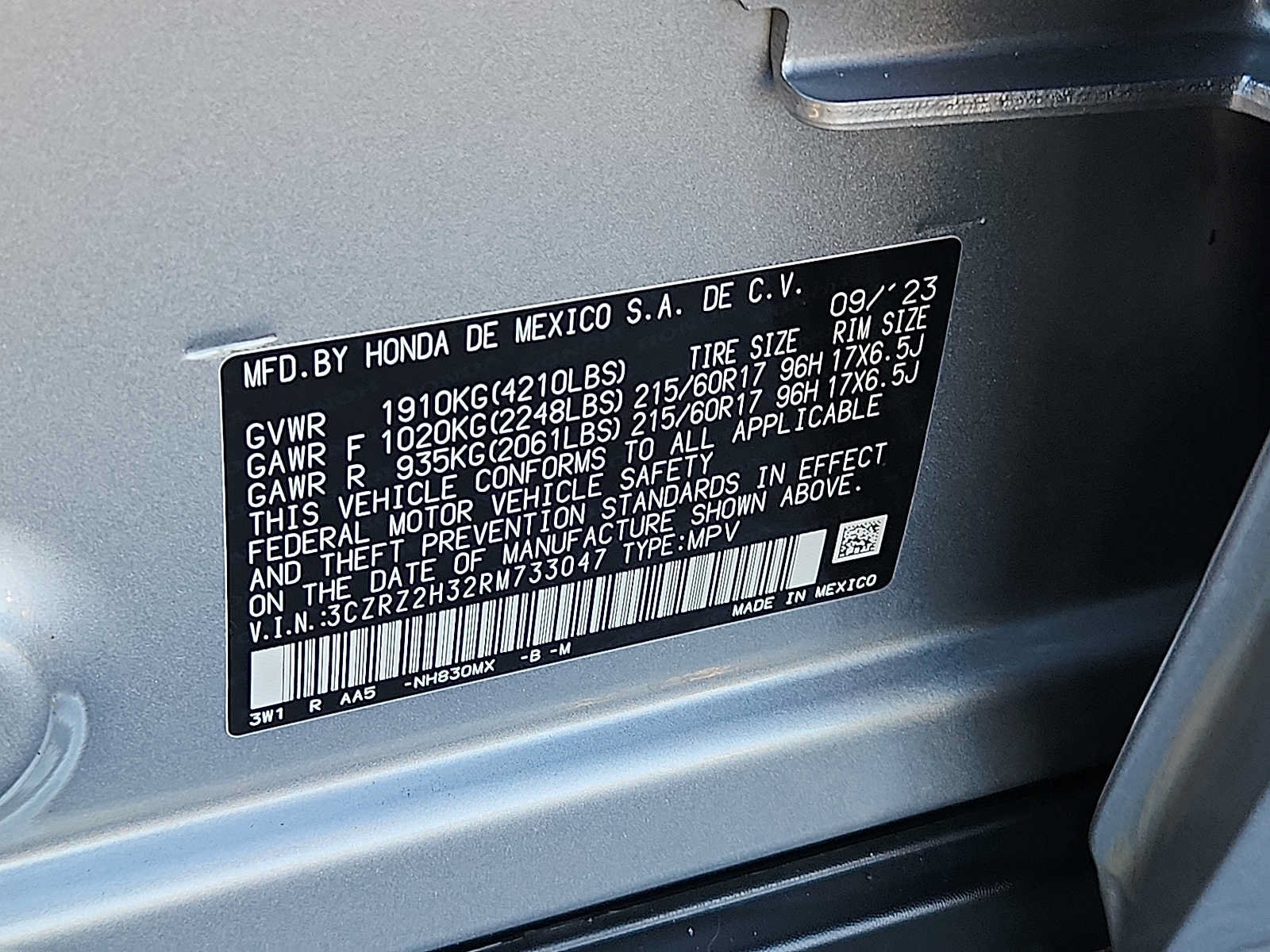 Certified 2024 Honda HR-V LX image 27