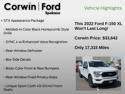 Used 2022 Ford F150 XL w/ STX Appearance Package AWD/4WD image 7