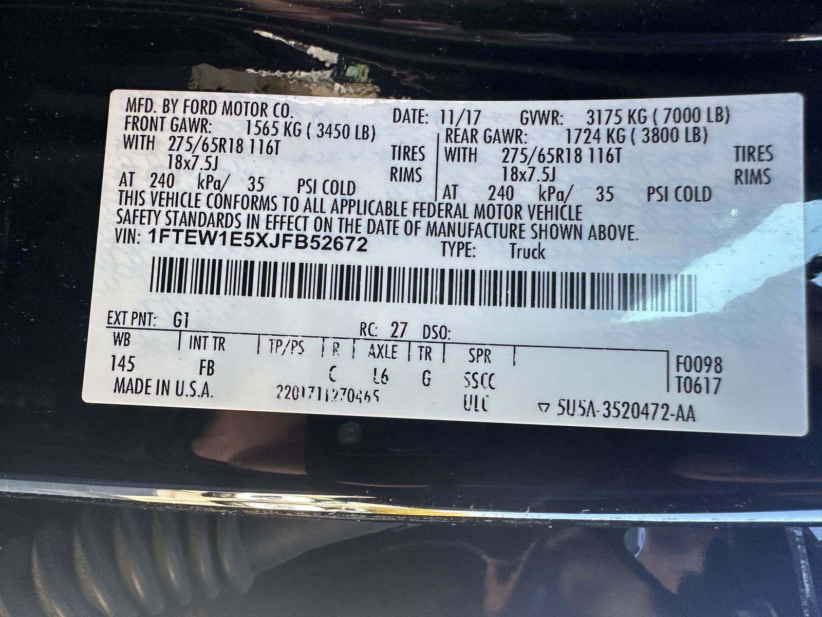Used 2018 Ford F150 XLT w/ Equipment Group 302A Luxury AWD/4WD image 15