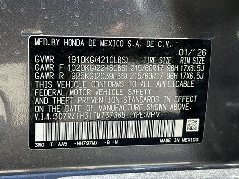 New 2026 Honda HR-V LX image 2