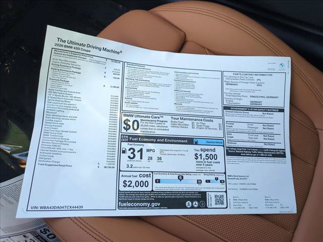 New 2026 BMW 430i Coupe w/ Premium Package RWD image 18