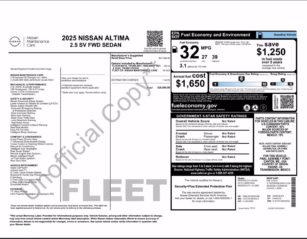 Used 2025 Nissan Altima 2.5 SV FWD image 7