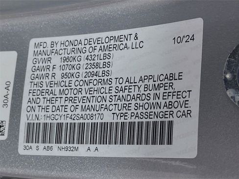 Certified 2025 Honda Accord SE image 33
