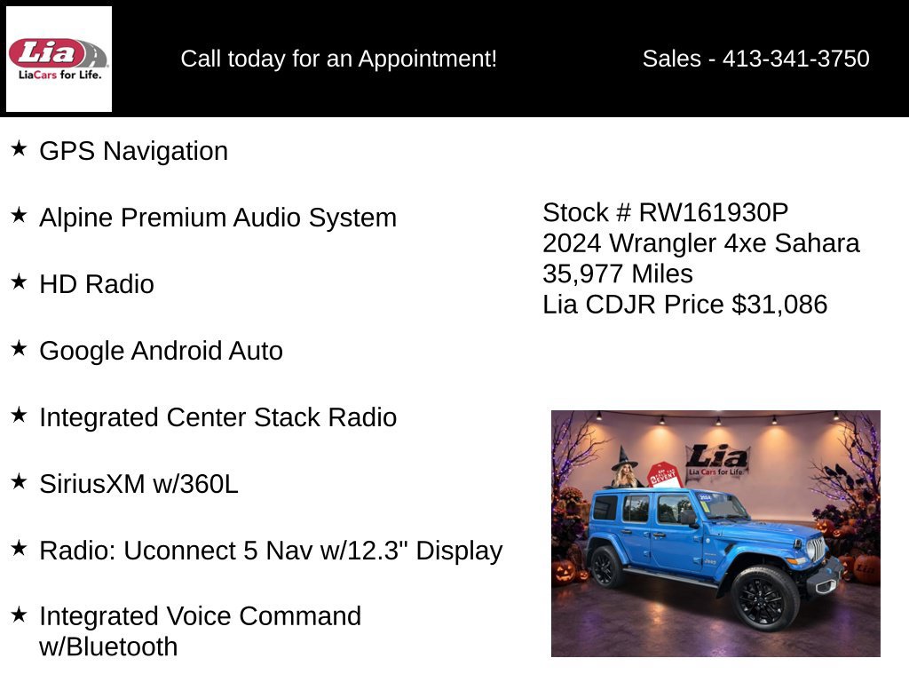 Certified 2024 Jeep Wrangler Unlimited Sahara w/ Technology Group AWD/4WD image 21