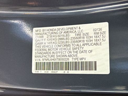 New 2026 Honda Odyssey EX-L image 17