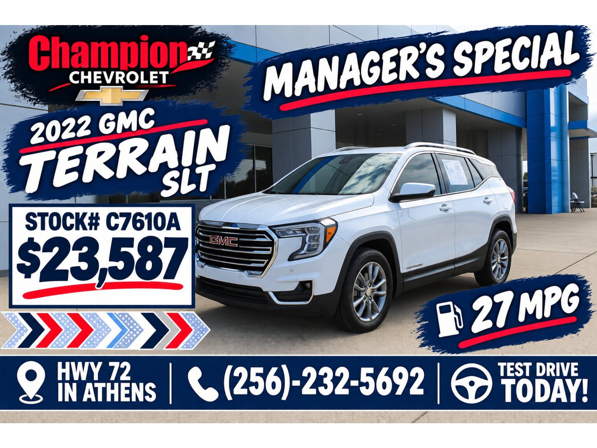 Used 2022 GMC Terrain SLT w/ Infotainment Package II FWD image 1