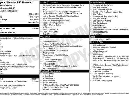 Used 2024 Toyota 4Runner SR5 Premium w/ Moonroof Package AWD/4WD image 7