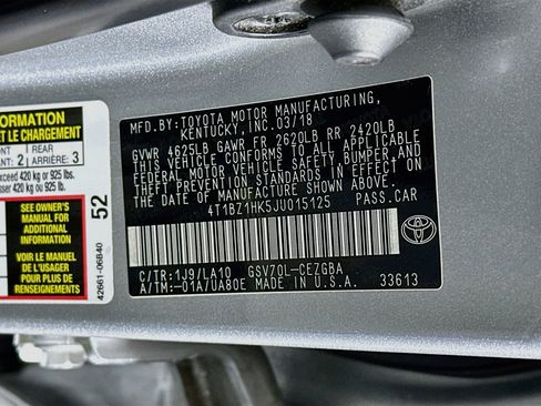 Used 2018 Toyota Camry XLE w/ Driver Assist Package FWD image 12