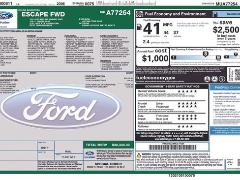 Certified 2021 Ford Escape SEL FWD image 37