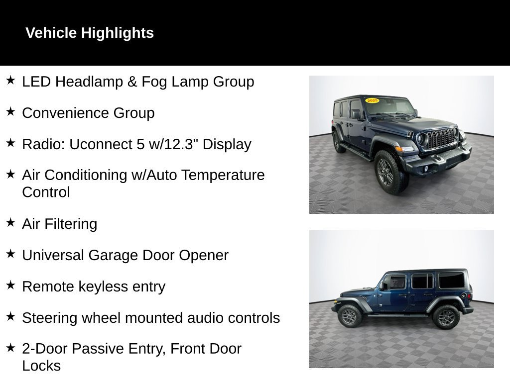 Used 2025 Jeep Wrangler Unlimited Sport AWD/4WD image 2