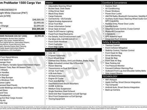 Used 2025 RAM ProMaster 1500 w/ Quick Order Package 22G SLT FWD image 5