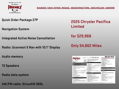 Used 2025 Chrysler Pacifica Limited FWD image 3