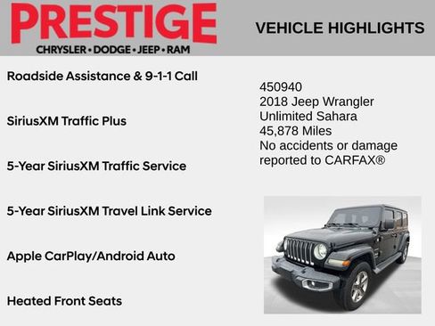 Used 2018 Jeep Wrangler Unlimited Sahara w/ Dual Top Group image 6